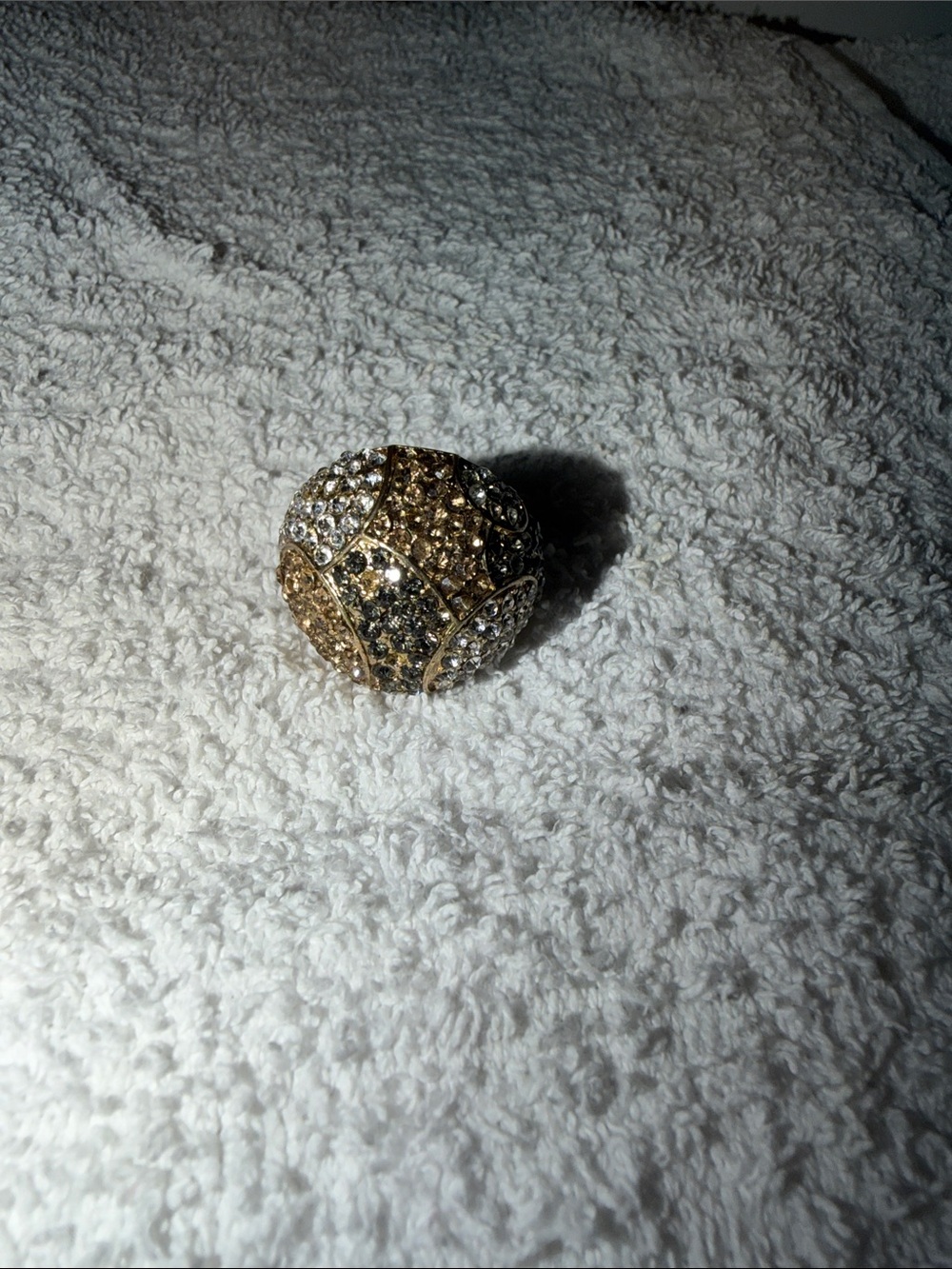 Gold Crystal Dome Cocktail Ring - Women Jewelry